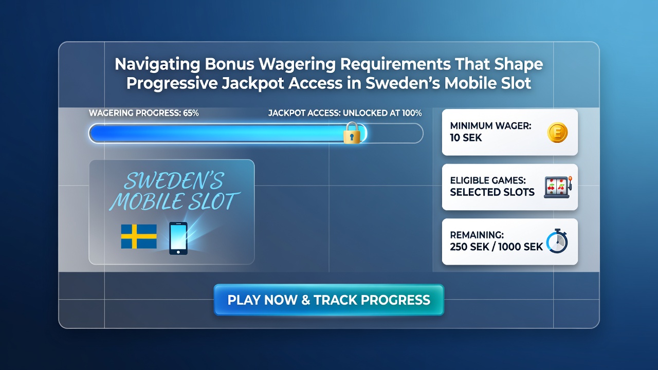 Player reviewing wagering progress bar within a Swedish mobile casino application